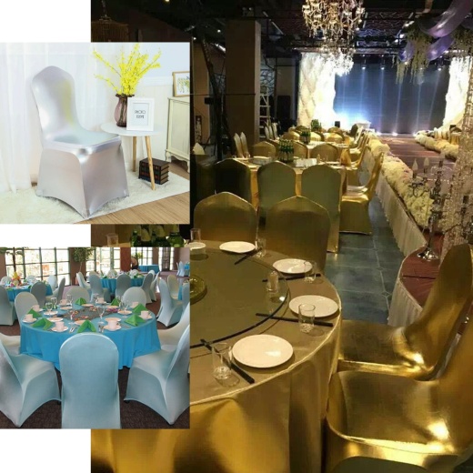 Metallic Gold Glittering Shiny Premium Spandex Banquet Chair Cover