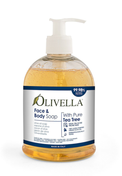 Olivella Face & Body Liquid Soap Tea Tree Oil 16.9 Oz