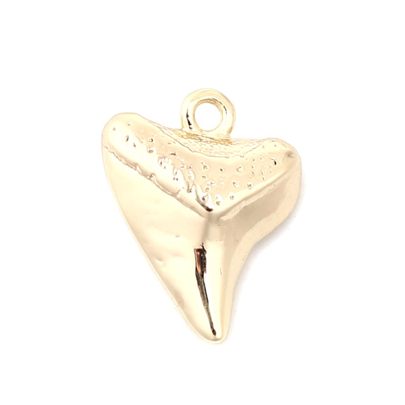 Zinc Based Alloy Charms Tooth 16K Real Gold Plated 20Mm X 16Mm, 5 Pcs