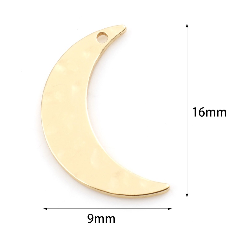 Copper Galaxy Charms Half Moon Real Gold Plated 16Mm X 9Mm, 5 Pcs