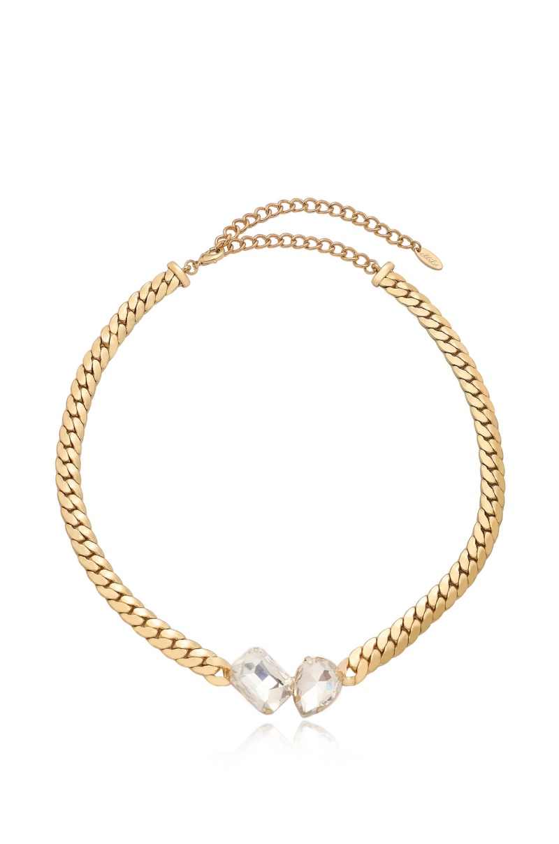 Crystal Gem 18K Gold Plated Necklace, Material: 18K Gold Plated