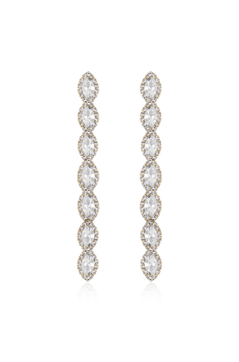 Crystal Occasion 18K Gold Plated Dangle Earrings, Material: Clear Crystals