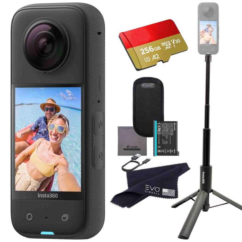 Insta360 X3 Bundle With 2-In-1 Invisible Selfie Stick& Sd Card