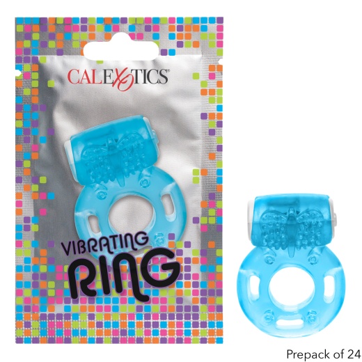 Foil Pack Vibrating Ring (Prepack Of 24) - Blue
