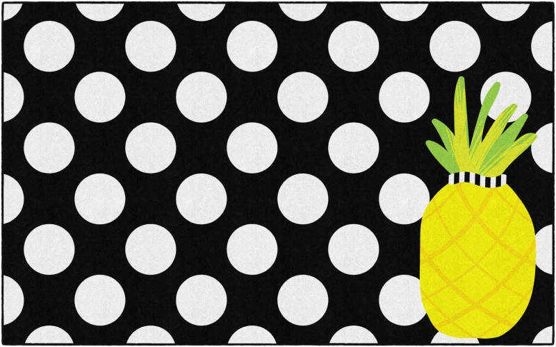 Simply Stylish Tropical Pineapple Large Polka Dots 7'6" X 12'