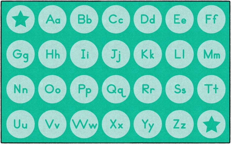 Tone On Tone Alphabet Teal 7'6" x 12'