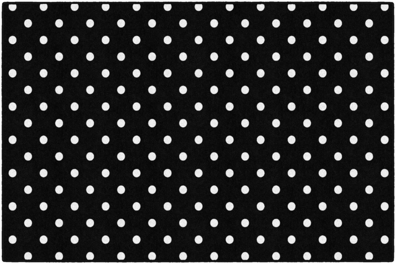 Black White & Stylish Brights Small Black & White Polka Dots 5' X 7'6"