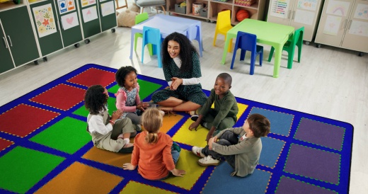 Quilted Seating 7'6X12 Rug: Organize Your Classroom Today!
