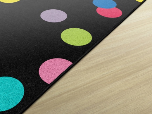 Just Teach Rainbow Polka Dots 7'6 X 12'