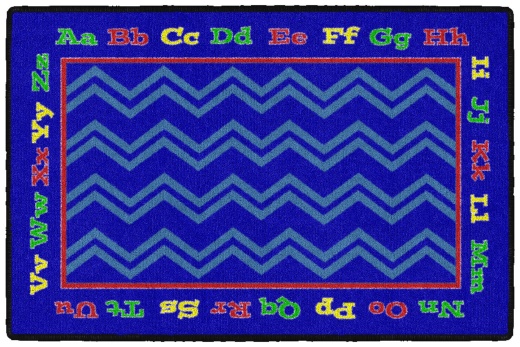 Blue Chevron Mat 2' X 3'