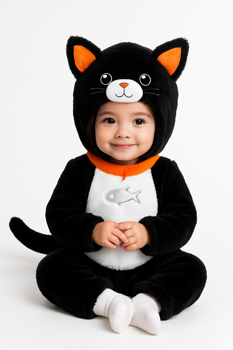 Cuddly Black Cat Infant Costume (0-6M) - Perfect For Halloween