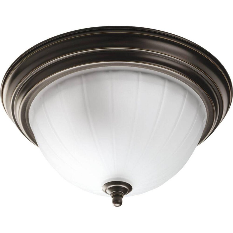 Melon 2 Light CTC Fixture with Etched Ribbed Glass