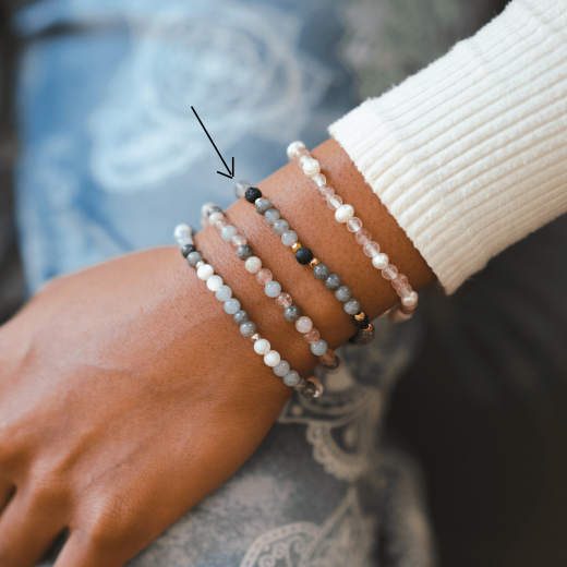 Lava Stone and Quartz Healing Bracelet - Natural Energy Jewelry by Fashion Hut Jewelry
