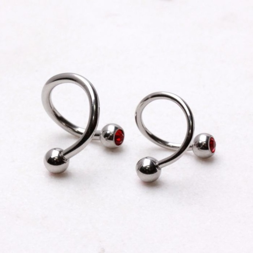 316L Surgical Steel Twist With Gemmed Balls