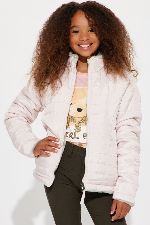 Mini Reyna Reversible Puffer Jacket - Blush