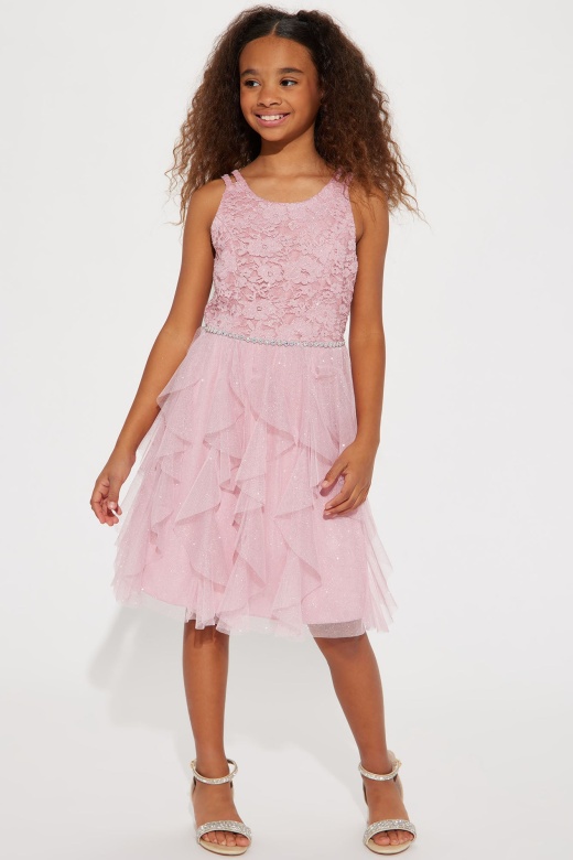 Mini Tulle At My Heart Sleeveless Dress - Blush