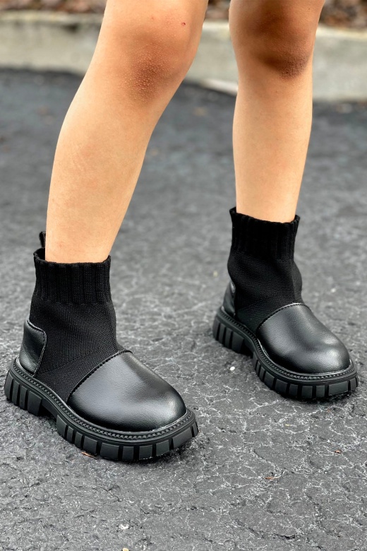 Mini Keep It Stepping Slip On Booties - Black