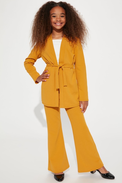 Mini She Means Business Pant Set - Mustard