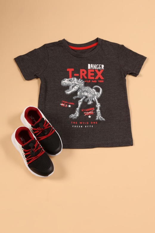 Mini T-Rex Tee - Charcoal