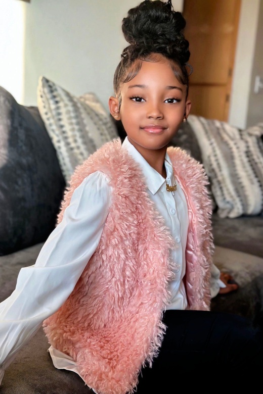 Mini Not Me Shaggy Fur Vest - Pink