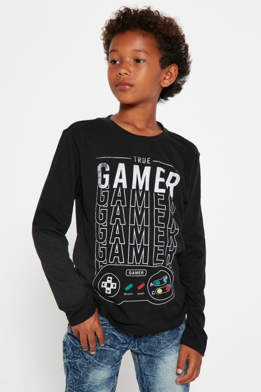 Mini True Gamer Long Sleeve Tee - Black