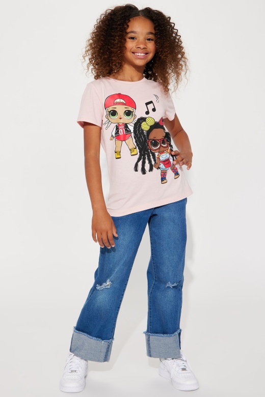 Mini Mega Star Wide Flare Jeans - Light Wash