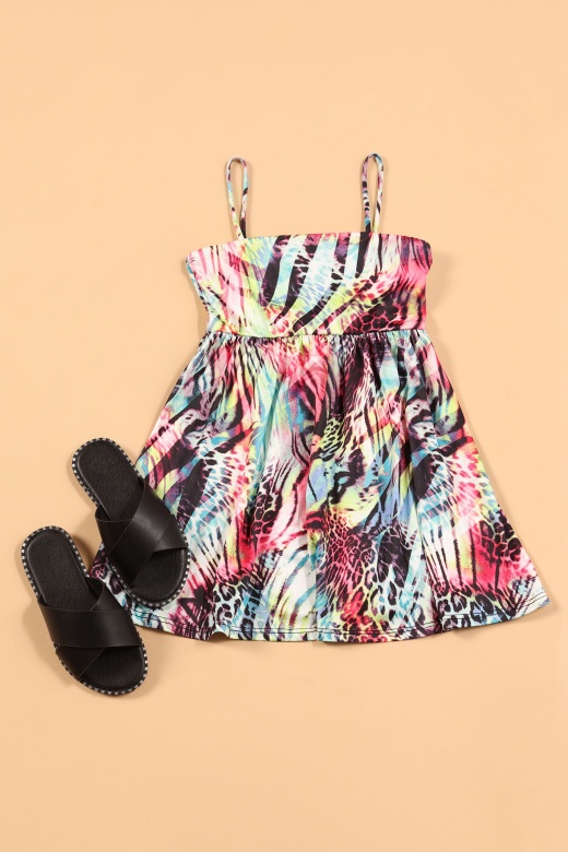 Mini Wild Fun Flare Dress - Multi Color