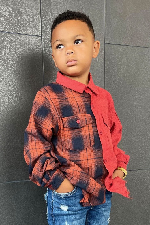 Mini Play Both Sides Plaid Shirt - Rust/Combo