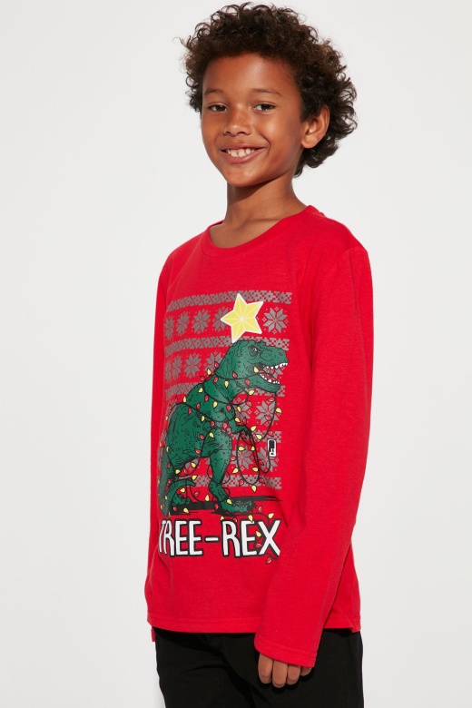Mini Tree Rex Long Sleeve Tee - Red