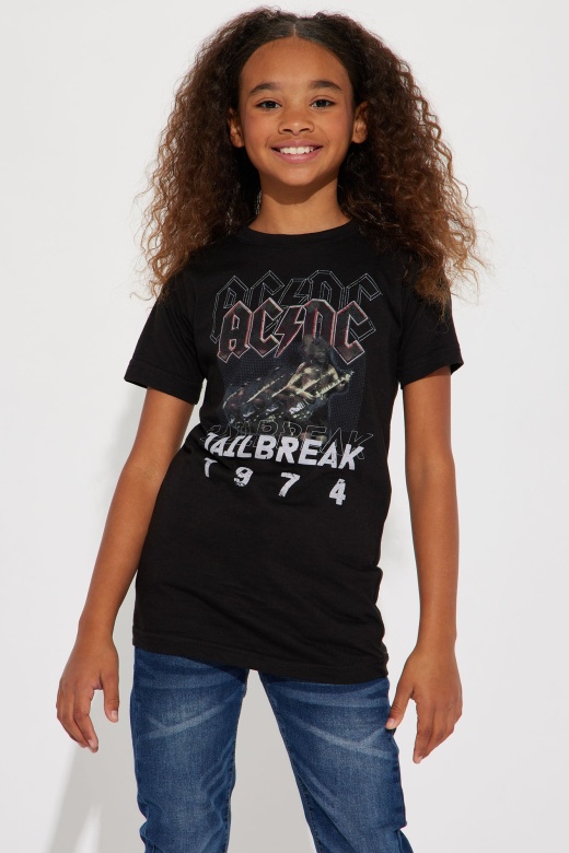 Mini ACDC Jailbreak 1974 T Shirt Dress - Black