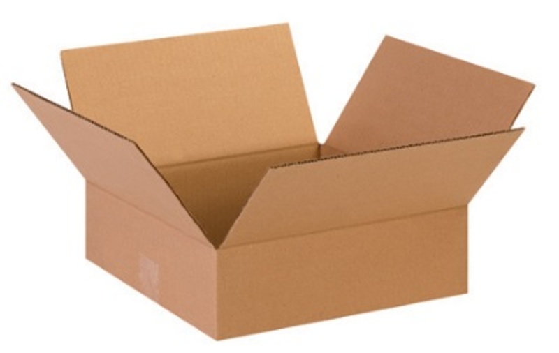 13" X 13" X 4" Flat Corrugated Cardboard Shipping Boxes 25/Bundle