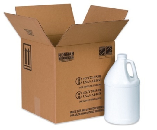 12 1/4" X 12 1/4" X 12 3/4" 4 - 1 Gallon Plastic Jug Haz Mat Boxes 20/Bundle