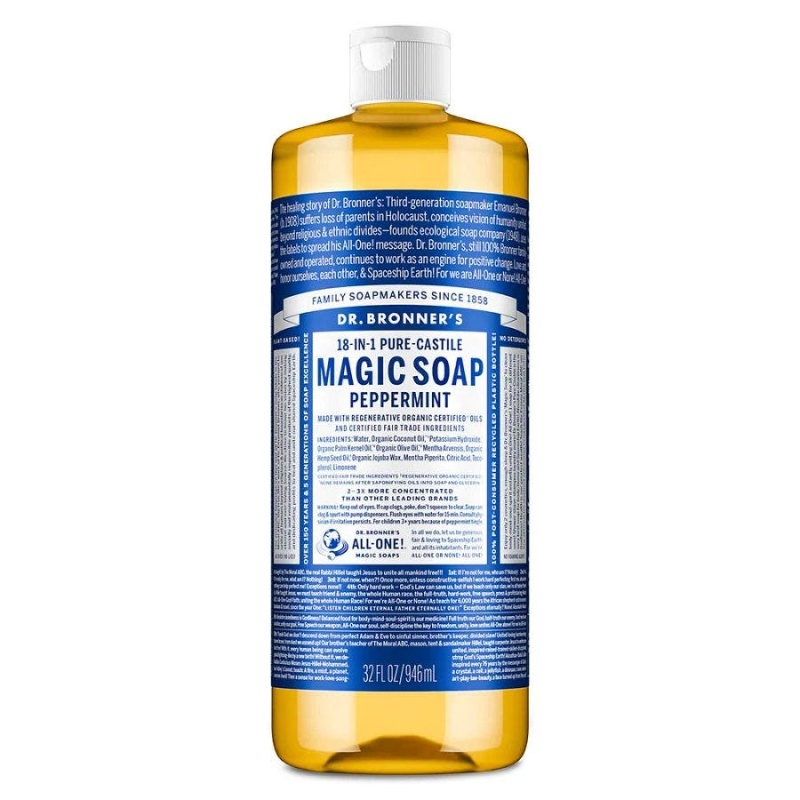 Dr. Bronner's 18-In-1 Pure-Castile Peppermint Magic Soap 32 Fl. Oz