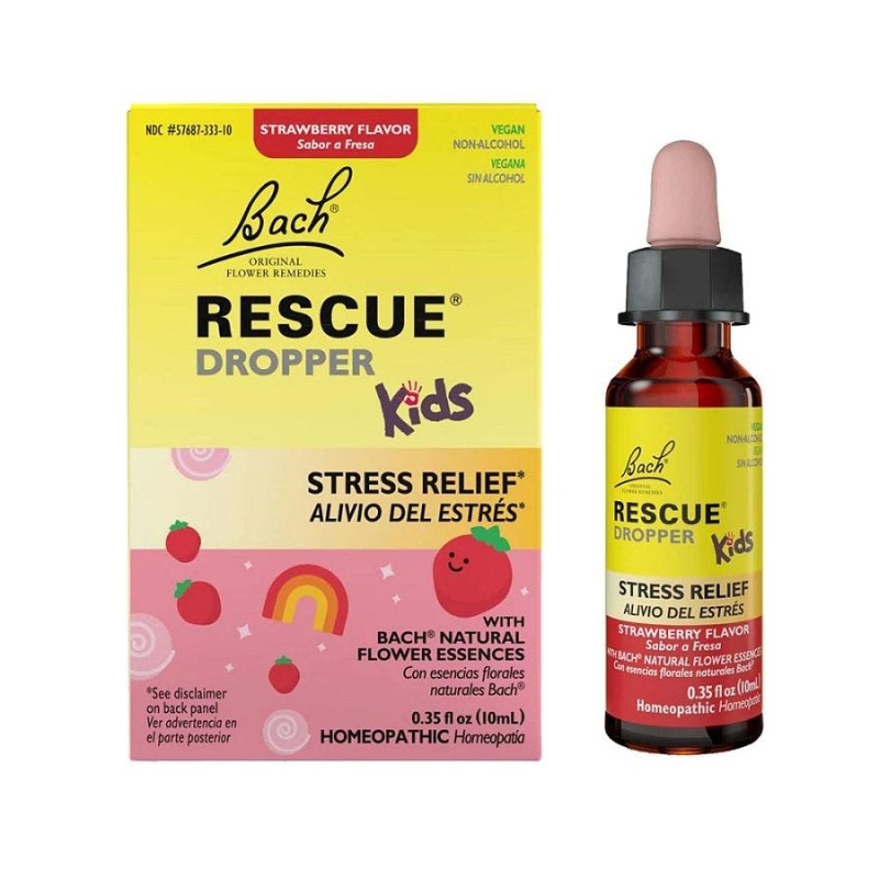 Bach Flower Remedies Kids Strawberry Rescue Remedy 0.35 Fl. Oz