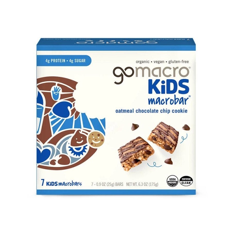 Gomacro Oatmeal Chocolate Chip Cookie Kids Macrobar 7 (0.9 Oz.) Pack