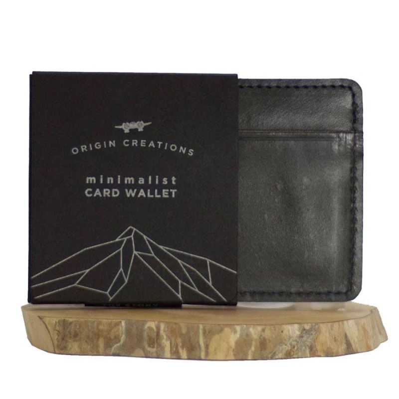 Origin Creations Artisan Leather Card Wallet Electric Black