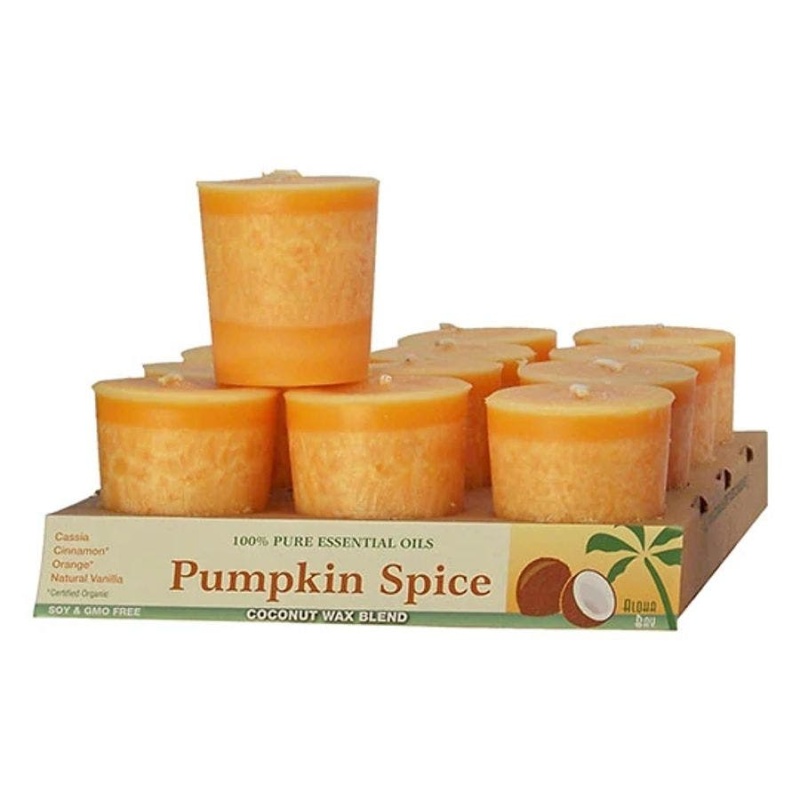 Aloha Bay Orange Pumpkin Spice Votive Candles 12-Pack