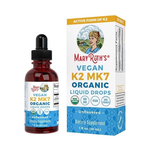 Mary Ruth's Organic Unflavored Vegan K2 (Mk7) Liquid Drops 1 Fl. Oz