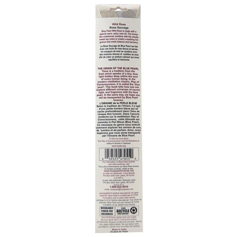 Blue Pearl Wild Rose Incense 10 Grams