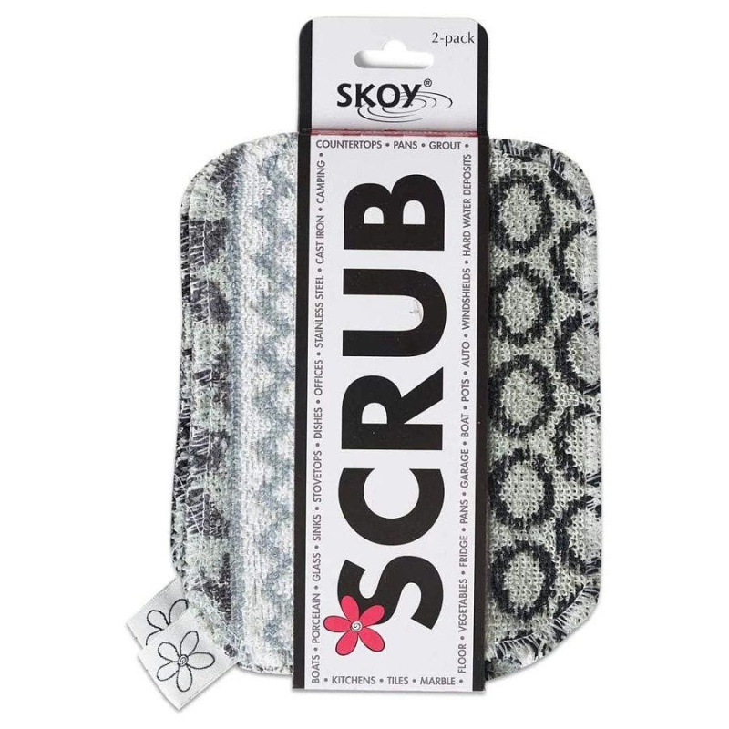 Skoy Non-Scratch Monochromatic Scrubber Black/Grey 2-Pack