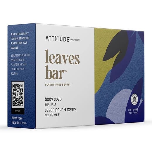 Attitude Leaves Bar Sea Salt Body Soap 4 Oz - Pure, Natural, and Eco-Friendly