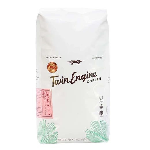 Twin Engine Organic Cuban Style Dark Whole Bean Coffee 2.2 Lbs