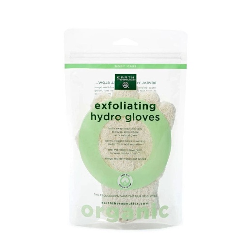 Earth Therapeutics Natural Organic Cotton Exfoliating Hydro Gloves