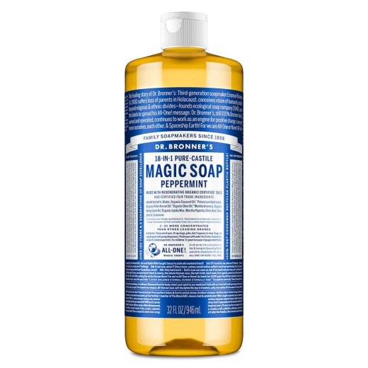 Dr. Bronner's 18-In-1 Peppermint Castile Soap - 32 Fl. Oz