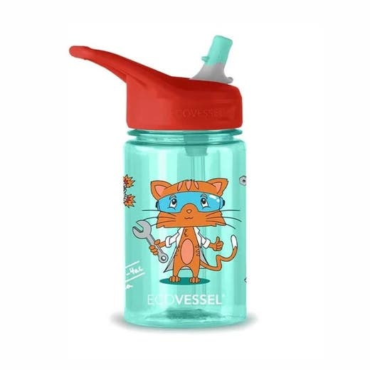 Ecovessel Kids Science Cat Splash Water Bottle 12 Oz