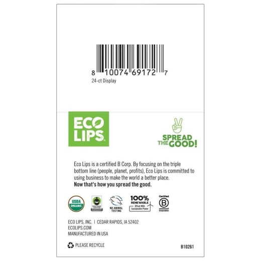 Eco Lips Plant Pod Melondramatic Lip Balm Display 24 Tubes