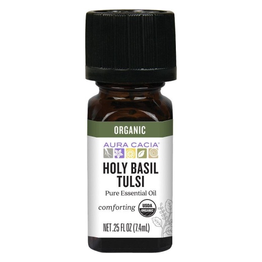 Aura Cacia Organic Holy Basil (Tulsi) Essential Oil 0.25 Fl. Oz