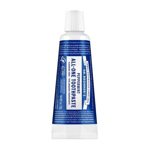 Dr. Bronner's Magic Soaps Peppermint Toothpaste Travel Size 1 Oz