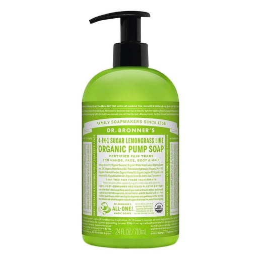 Dr. Bronner's Organic Lemongrass Lime 4-In-1 Sugar Soap 24 Fl. Oz
