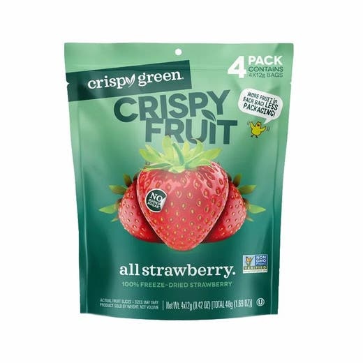 Crispy Green Strawberry Freeze-Dried Fruit Pack - 4 Pouches